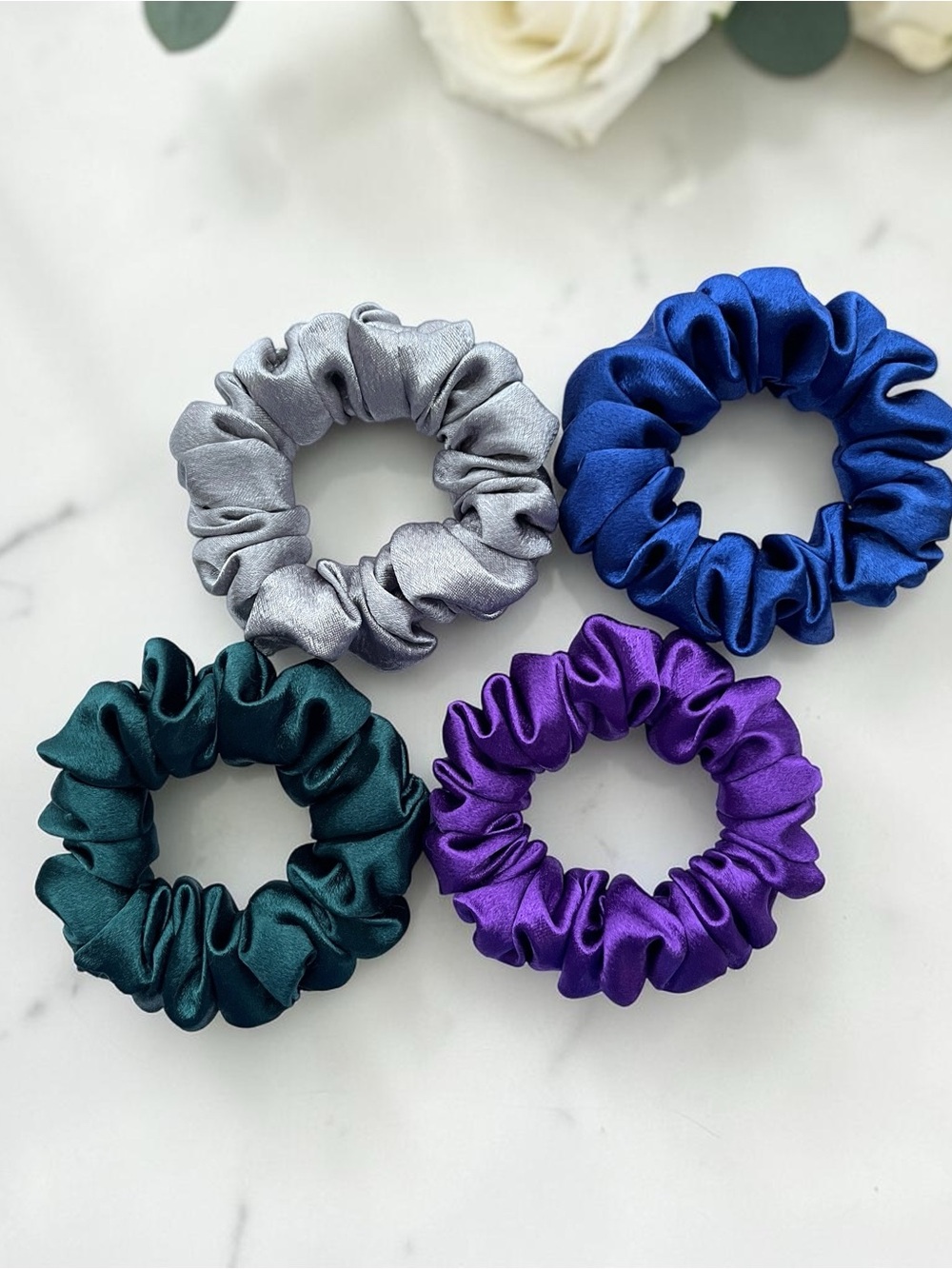 Set of 4 Satin Scrunchies